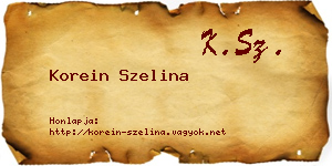 Korein Szelina névjegykártya